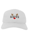 Matching Family Christmas Design - Reindeer - Sister Adult Baseball Cap Hat by TooLoud-Baseball Cap-TooLoud-White-One Size-Davson Sales
