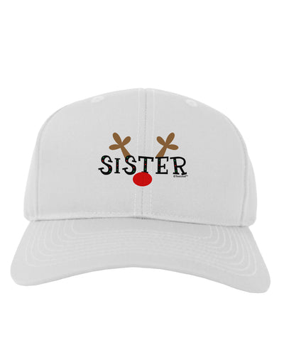Matching Family Christmas Design - Reindeer - Sister Adult Baseball Cap Hat by TooLoud-Baseball Cap-TooLoud-White-One Size-Davson Sales