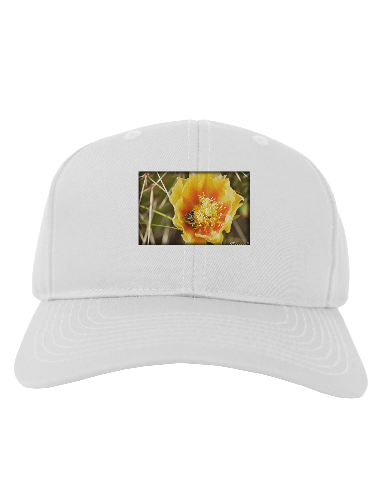 Bee Cactus Adult Baseball Cap Hat-Baseball Cap-TooLoud-White-One Size-Davson Sales