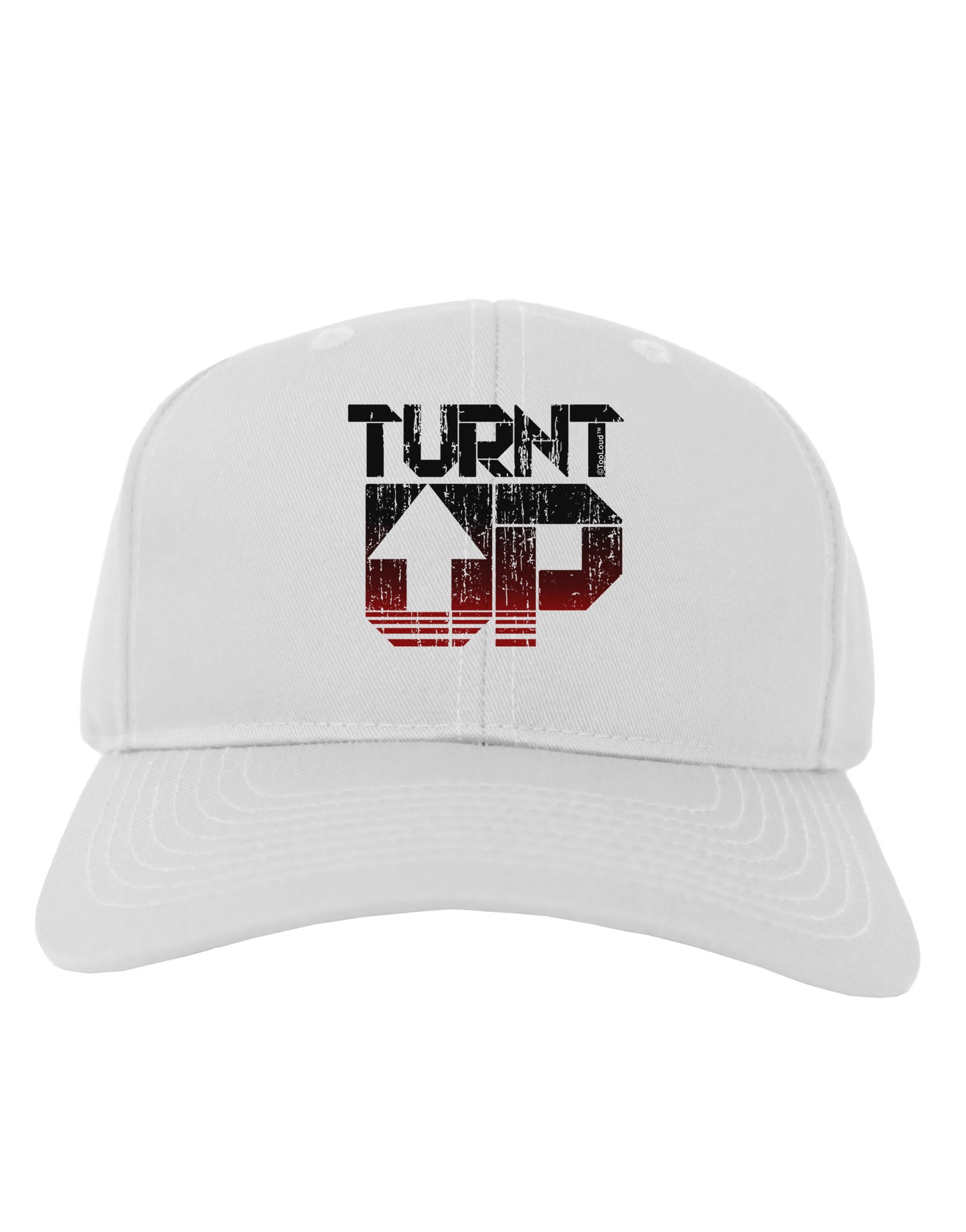 TooLoud Turnt Up Distressed Adult Baseball Cap Hat-Baseball Cap-TooLoud-White-One Size-Davson Sales