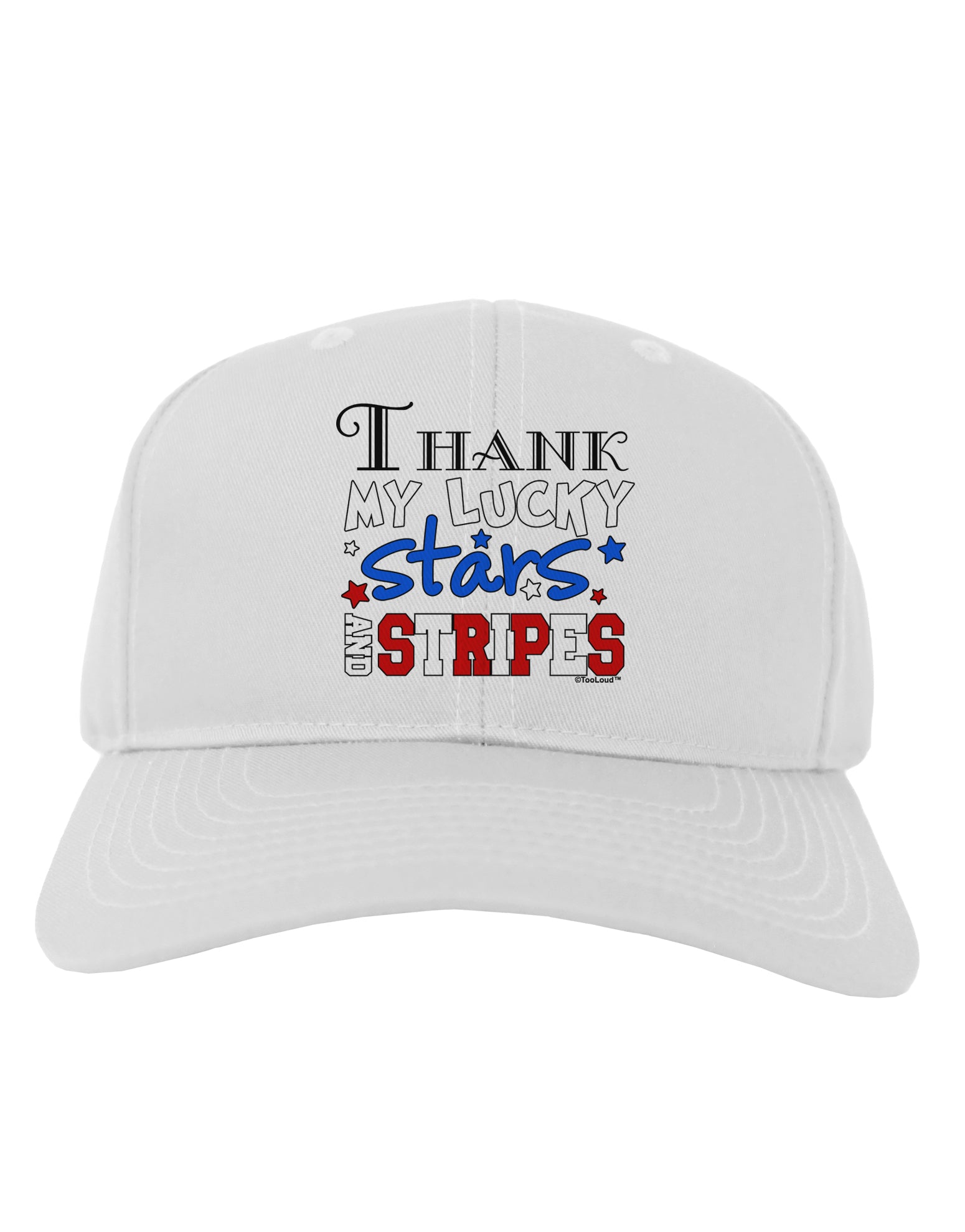 Thank My Lucky Stars and Stripes Color Adult Baseball Cap Hat by TooLoud-Baseball Cap-TooLoud-White-One Size-Davson Sales