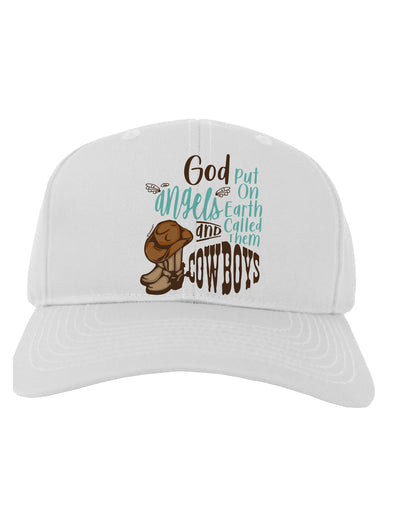 God put Angels on Earth and called them Cowboys Adult Baseball Cap Hat-Baseball Cap-TooLoud-White-One-Size-Fits-Most-Davson Sales