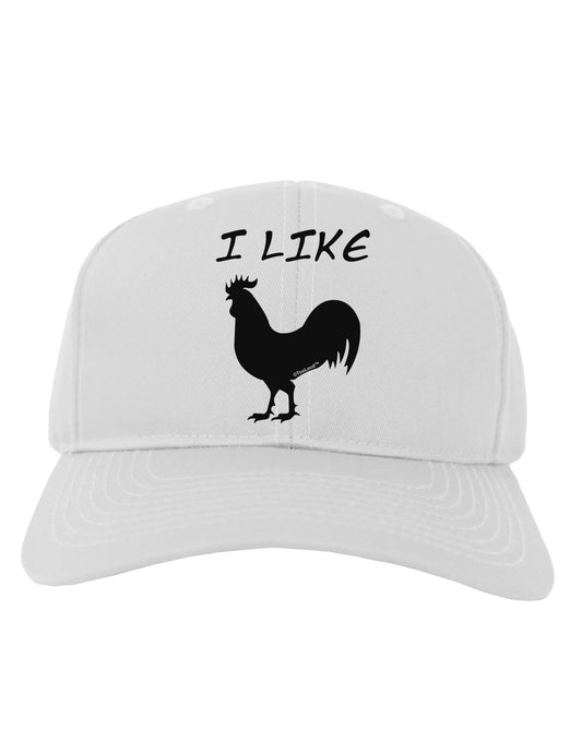 I Like Rooster Silhouette - Funny Adult Baseball Cap Hat by TooLoud-Baseball Cap-TooLoud-White-One Size-Davson Sales
