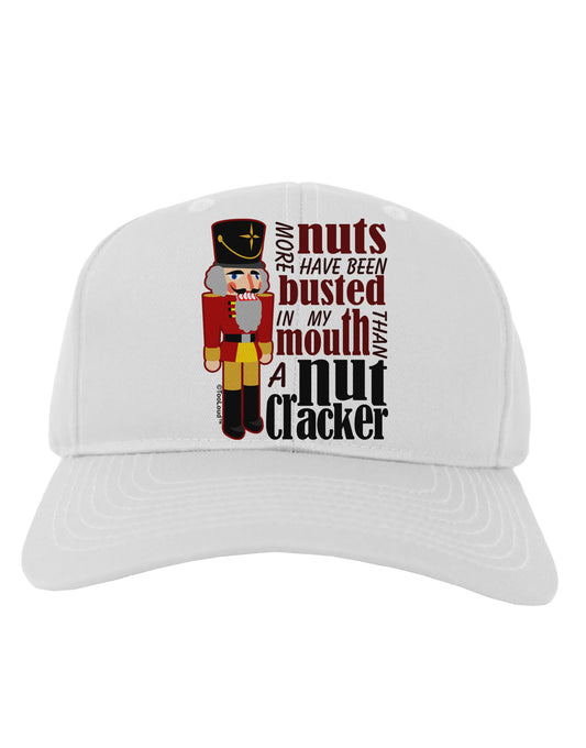 More Nuts Busted - My Mouth Adult Baseball Cap Hat by-Baseball Cap-TooLoud-White-One Size-Davson Sales