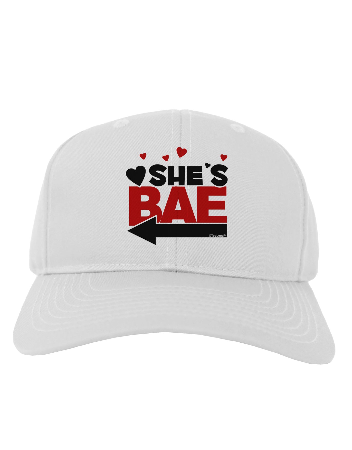 She's BAE - Left Arrow Adult Baseball Cap Hat-Baseball Cap-TooLoud-White-One Size-Davson Sales