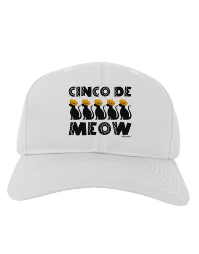 Five Cats - Cinco de Meow Adult Baseball Cap Hat by TooLoud-Baseball Cap-TooLoud-White-One Size-Davson Sales