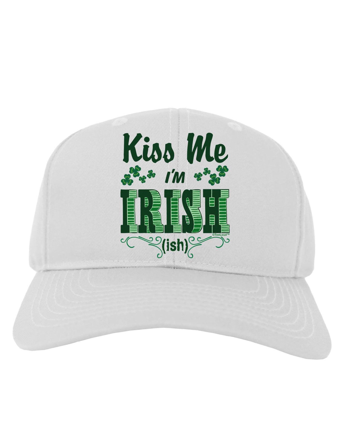 Kiss Me I'm Irish-ish Adult Baseball Cap Hat-Baseball Cap-TooLoud-White-One Size-Davson Sales