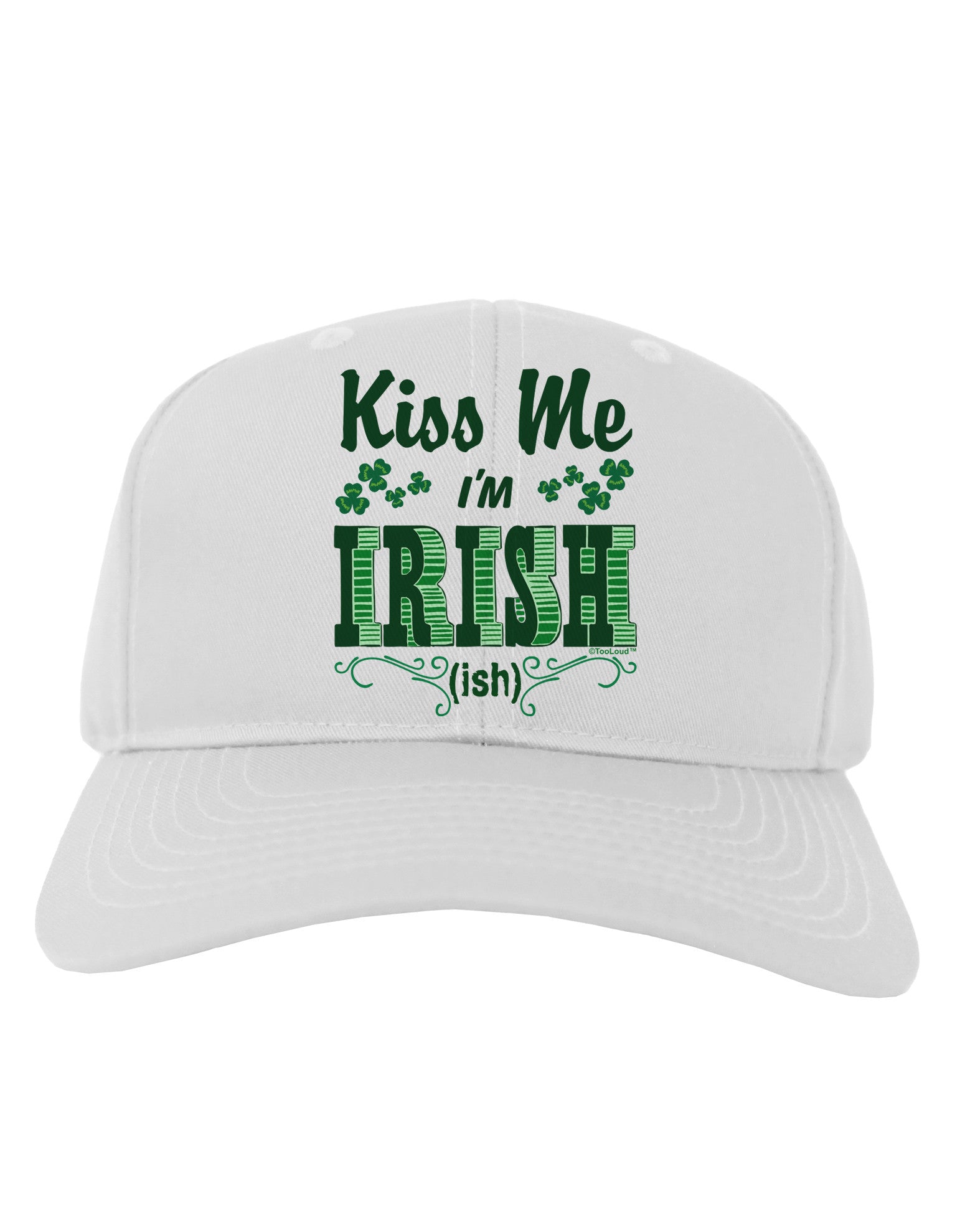 Kiss Me I'm Irish-ish Adult Baseball Cap Hat-Baseball Cap-TooLoud-White-One Size-Davson Sales