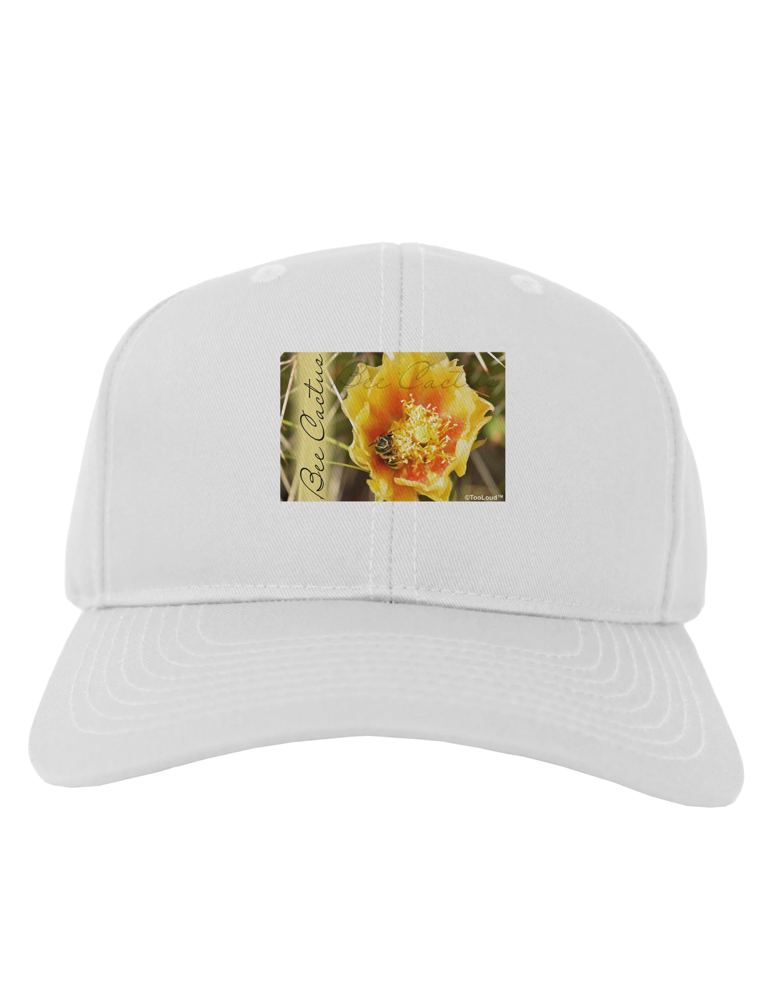 Bee Cactus with Text Adult Baseball Cap Hat-Baseball Cap-TooLoud-White-One Size-Davson Sales