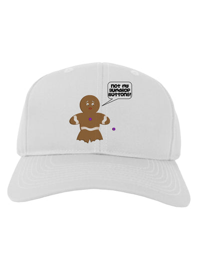 Not My Gumdrop Buttons Gingerbread Man Christmas Adult Baseball Cap Hat-Baseball Cap-TooLoud-White-One Size-Davson Sales