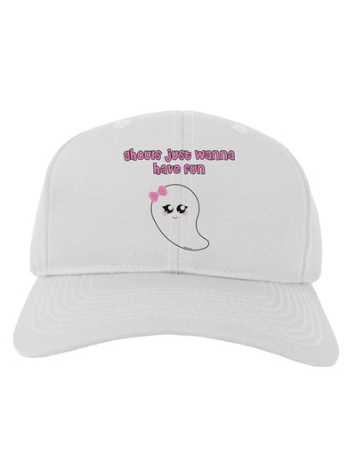 Ghouls Just Wanna Have Fun Cute Ghost - Halloween Adult Baseball Cap Hat-Baseball Cap-TooLoud-White-One Size-Davson Sales