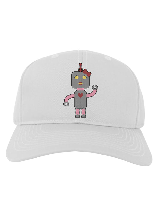 Cute Robot Female Adult Baseball Cap Hat-Baseball Cap-TooLoud-White-One Size-Davson Sales