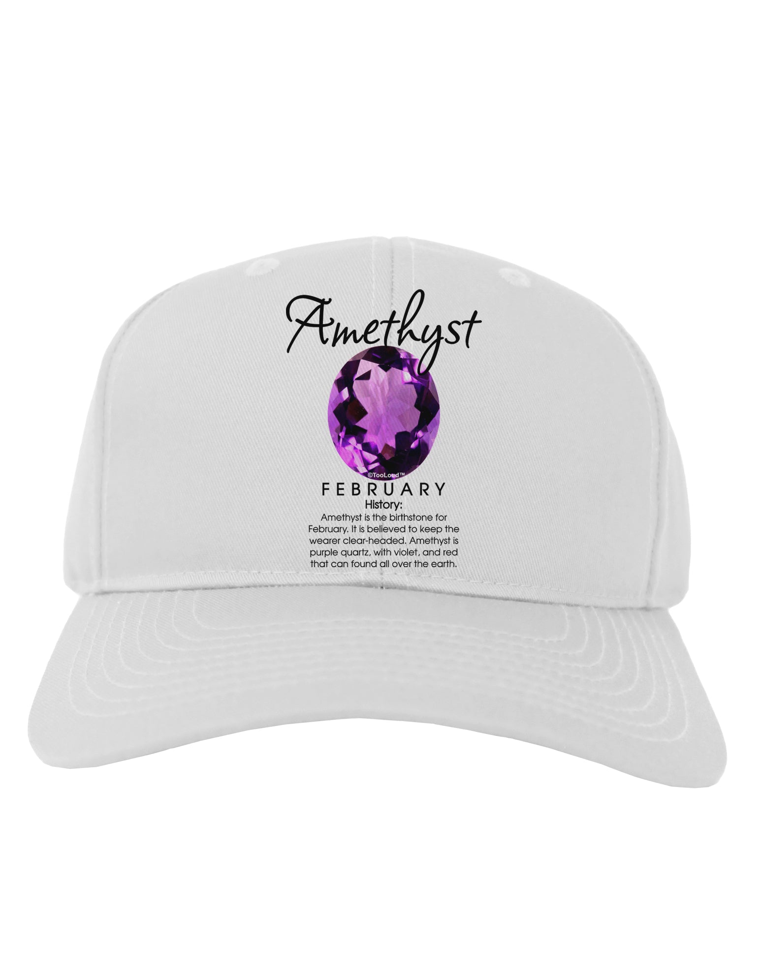Birthstone Amethyst Adult Baseball Cap Hat-Baseball Cap-TooLoud-White-One Size-Davson Sales