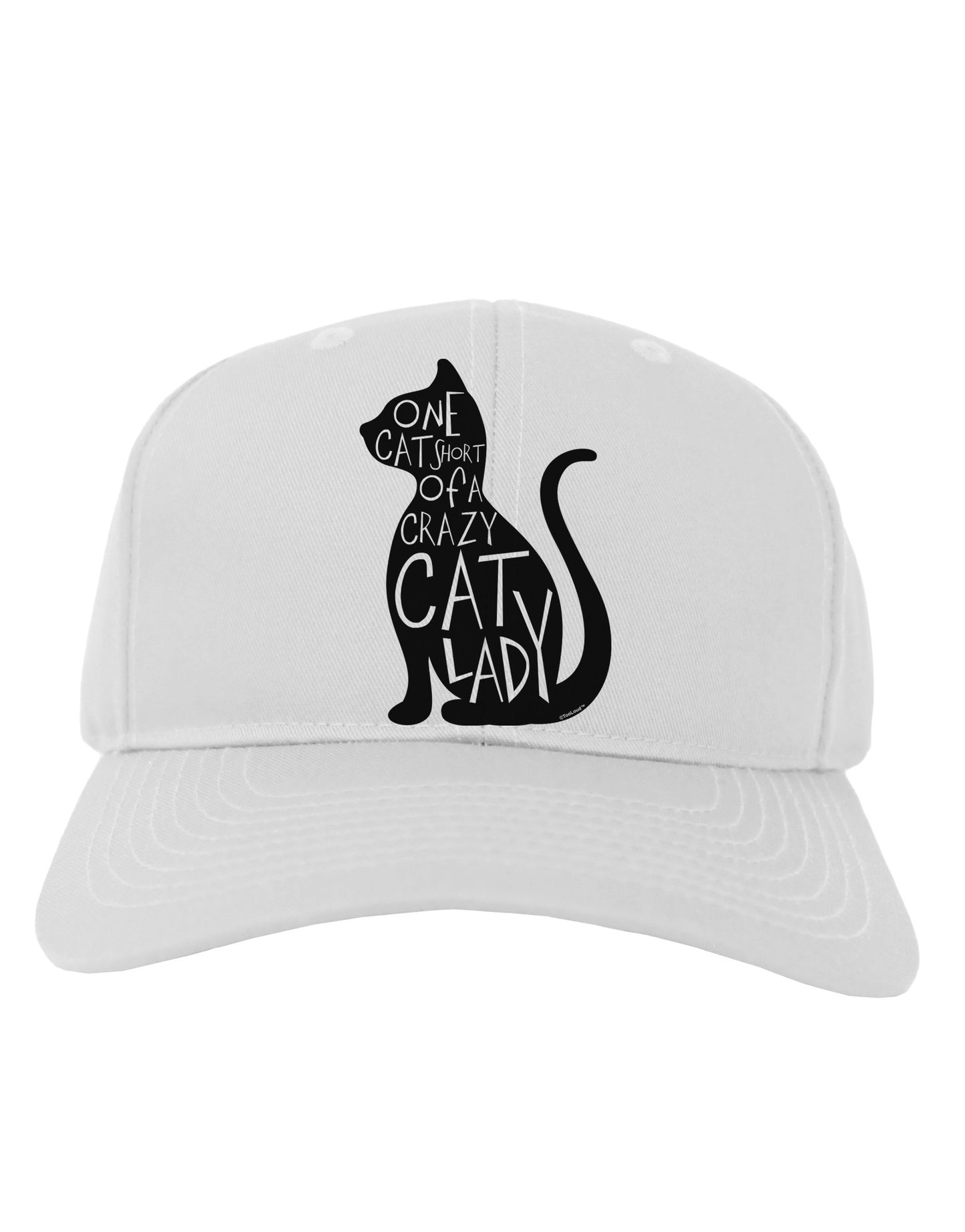 One Cat Short Of A Crazy Cat Lady Adult Baseball Cap Hat-Baseball Cap-TooLoud-White-One Size-Davson Sales