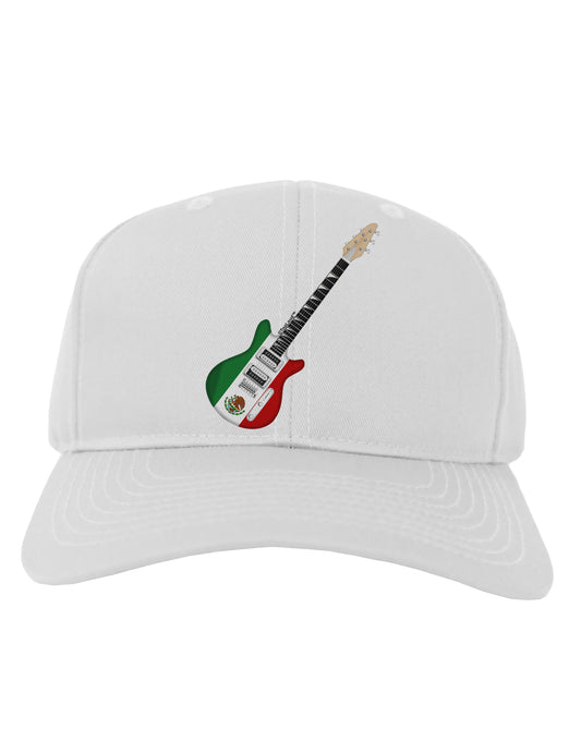 Mexican Flag Guitar Design Adult Baseball Cap Hat by TooLoud-Baseball Cap-TooLoud-White-One Size-Davson Sales