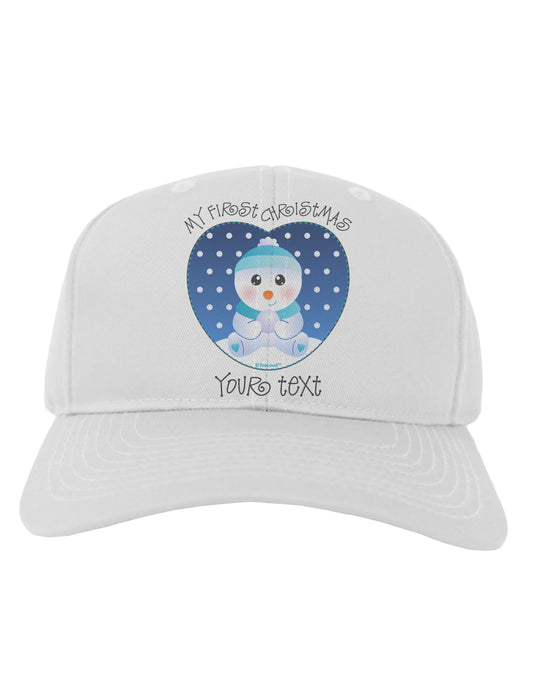 Personalized My First Christmas Snowbaby Blue Adult Baseball Cap Hat-Baseball Cap-TooLoud-White-One Size-Davson Sales