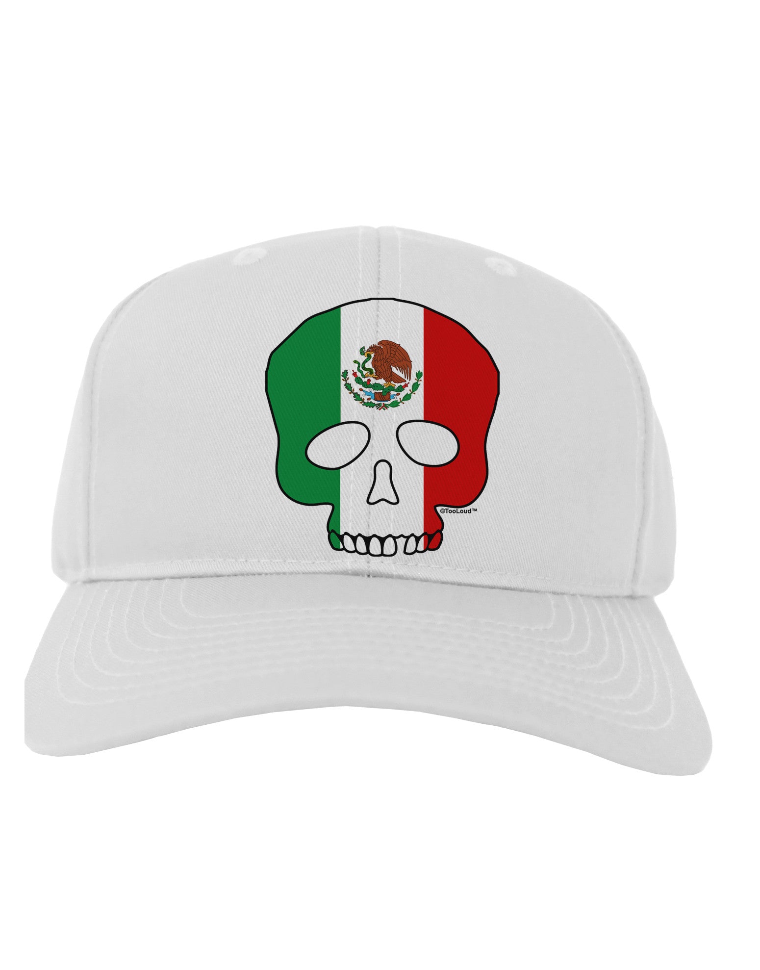 Skull Flag Mexico Adult Baseball Cap Hat-Baseball Cap-TooLoud-White-One Size-Davson Sales