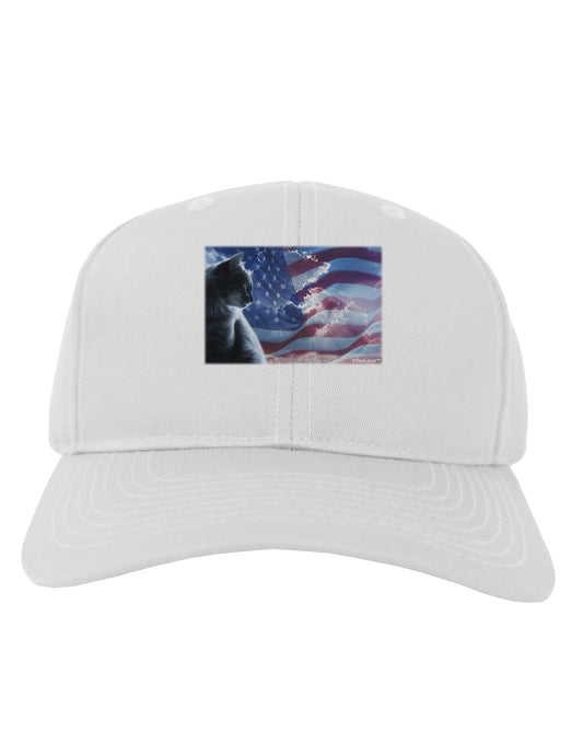 All American Cat Adult Baseball Cap Hat by TooLoud-Baseball Cap-TooLoud-White-One Size-Davson Sales