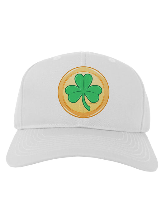 Shamrock Button Vector Design Adult Baseball Cap Hat by TooLoud-Baseball Cap-TooLoud-White-One Size-Davson Sales