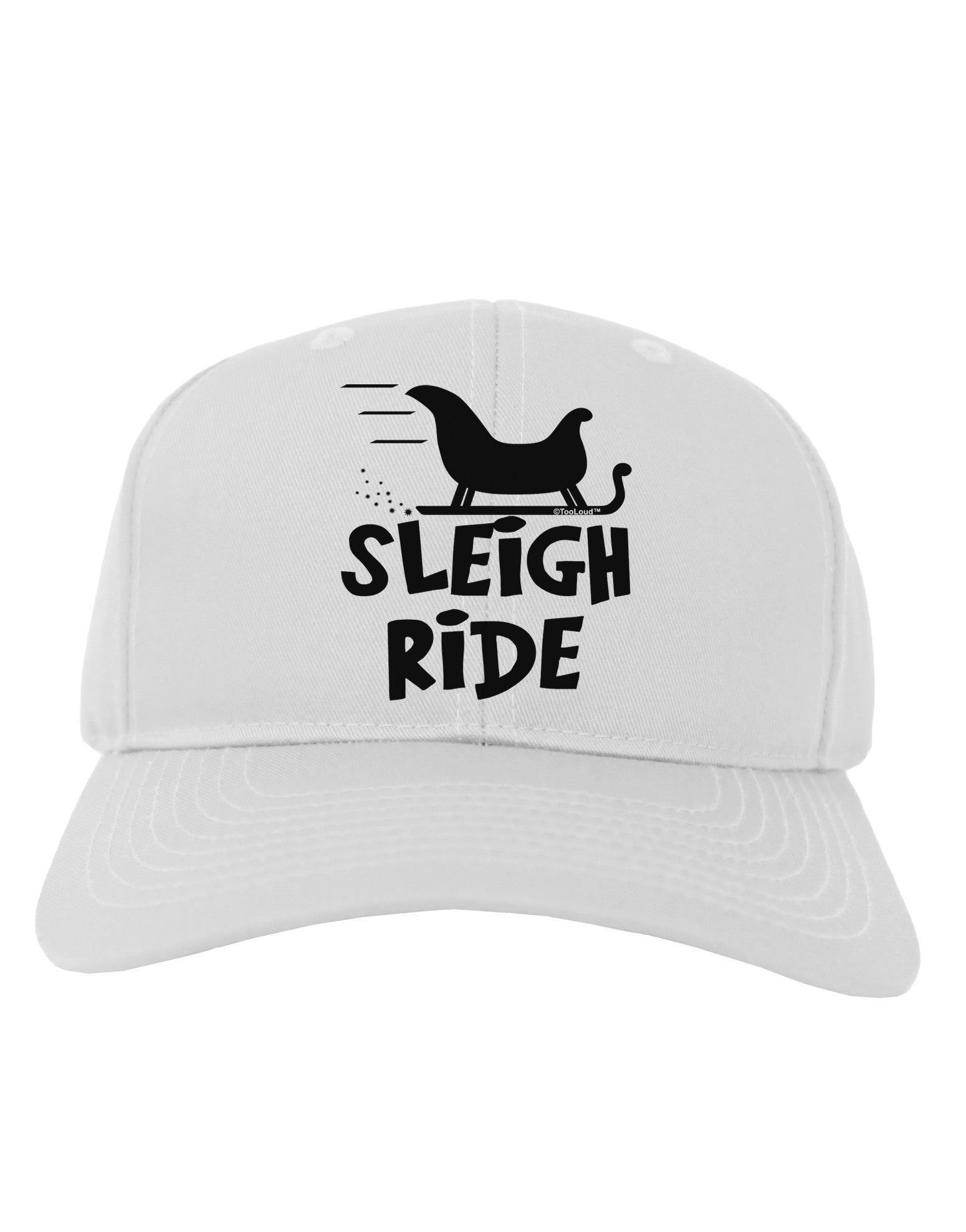 Sleigh Ride BnW Adult Baseball Cap Hat-Baseball Cap-TooLoud-White-One Size-Davson Sales