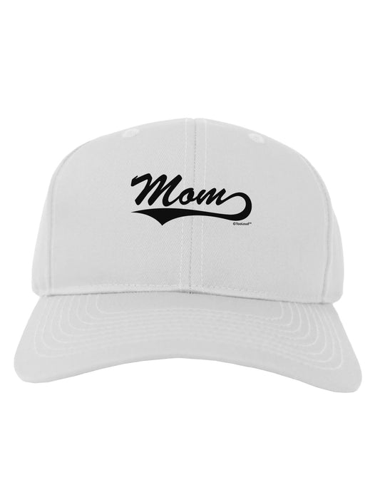 Mom - Sports Tail Script Adult Baseball Cap Hat by TooLoud-Baseball Cap-TooLoud-White-One Size-Davson Sales
