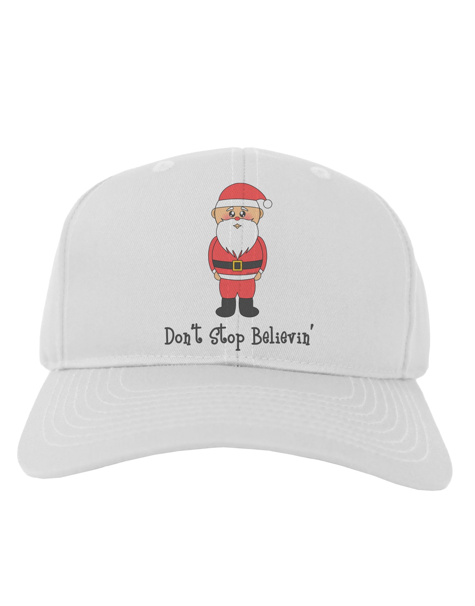 Don't Stop Believin' Santa Christmas Adult Baseball Cap Hat-Baseball Cap-TooLoud-White-One Size-Davson Sales