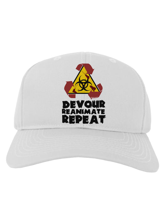 Devour Reanimate Repeat Adult Baseball Cap Hat by TooLoud-Baseball Cap-TooLoud-White-One Size-Davson Sales