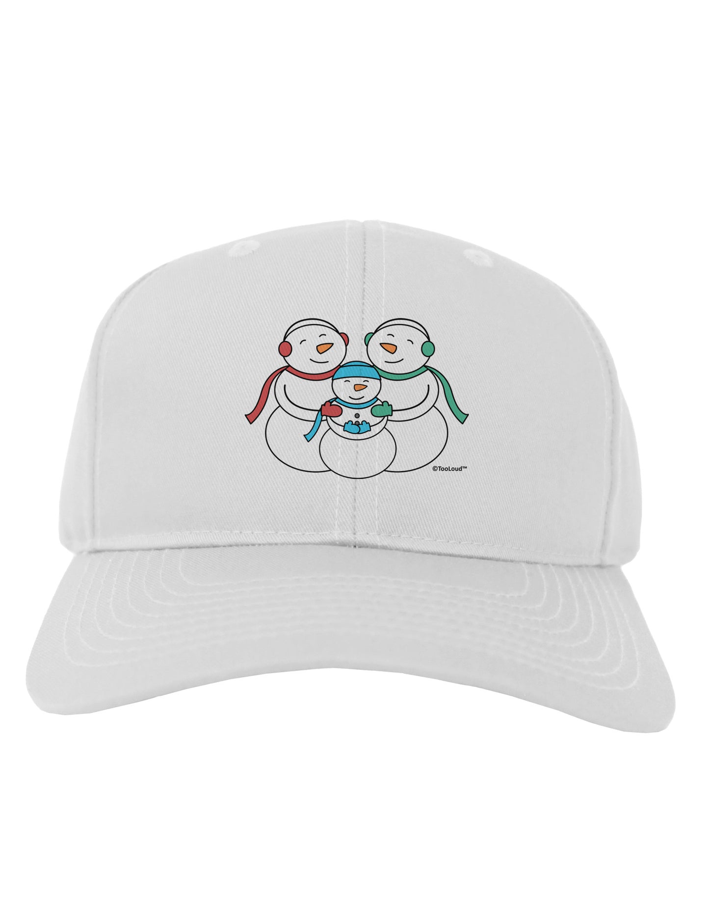 Cute Snowman Family with Boy Adult Baseball Cap Hat by TooLoud-Baseball Cap-TooLoud-White-One Size-Davson Sales