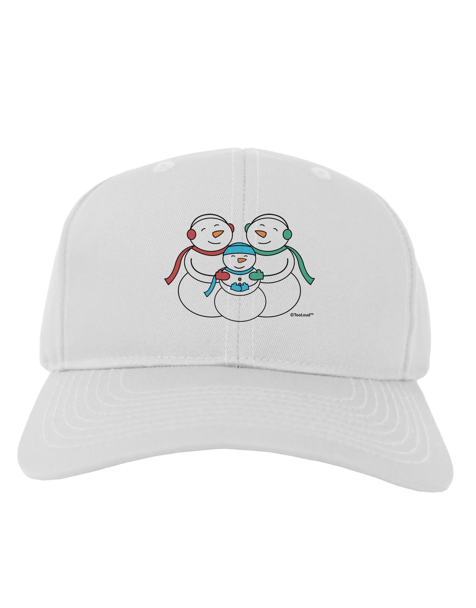 Cute Snowman Family with Boy Adult Baseball Cap Hat by TooLoud-Baseball Cap-TooLoud-White-One Size-Davson Sales