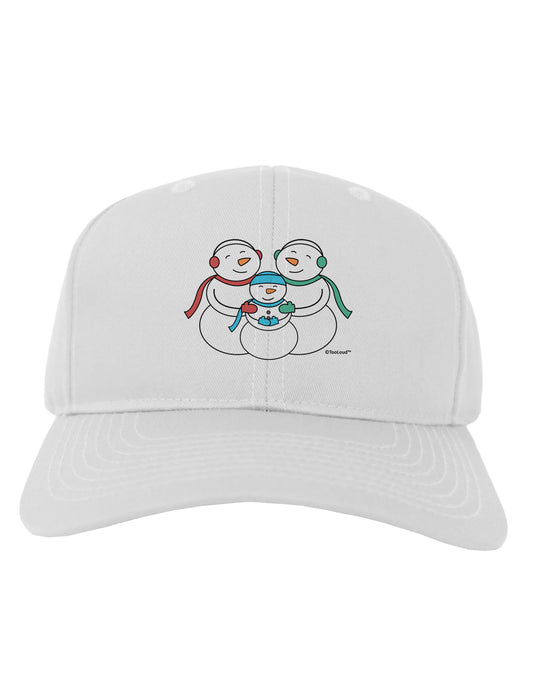 Cute Snowman Family with Boy Adult Baseball Cap Hat by TooLoud-Baseball Cap-TooLoud-White-One Size-Davson Sales