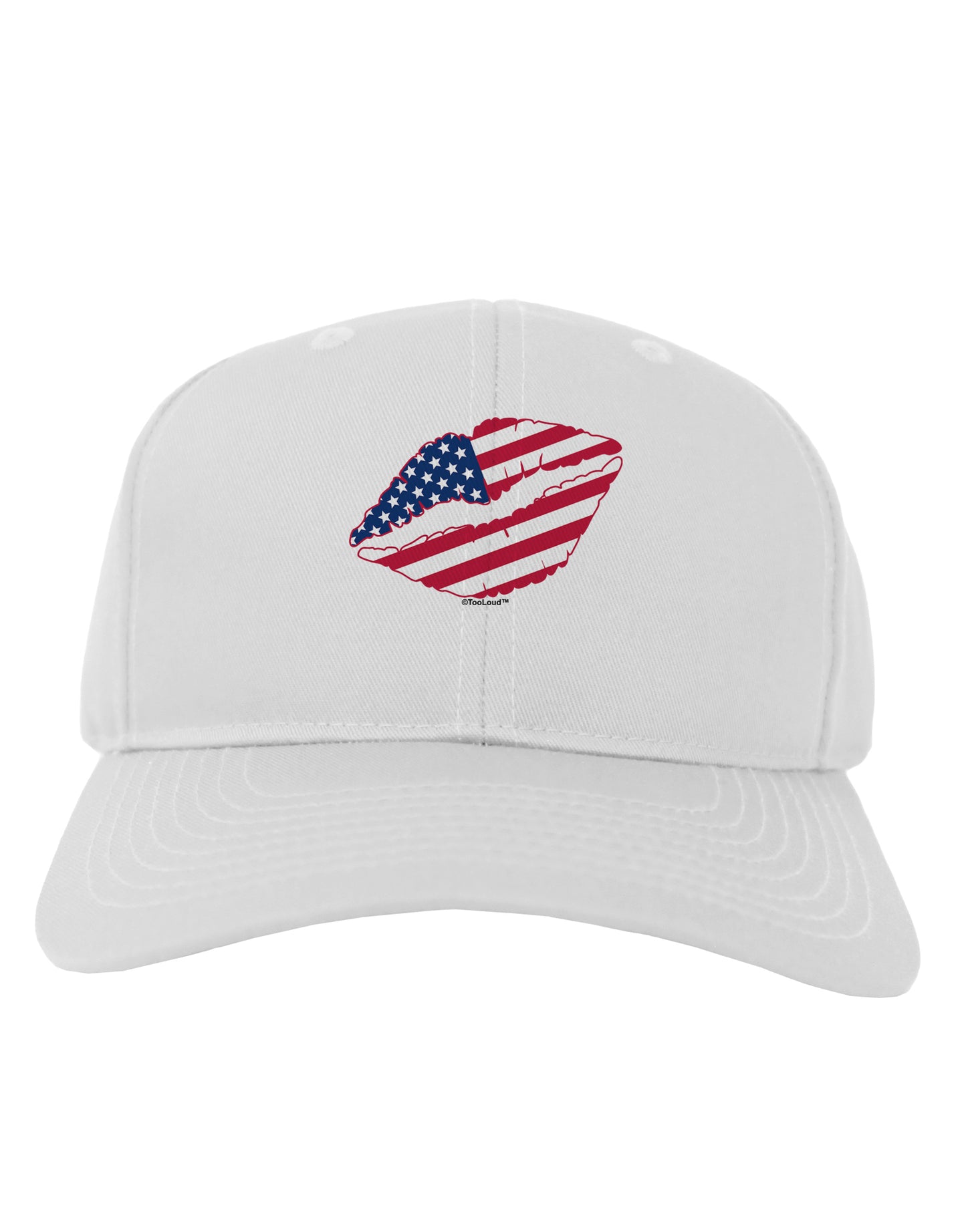 American Flag Lipstick Adult Baseball Cap Hat-Baseball Cap-TooLoud-White-One Size-Davson Sales