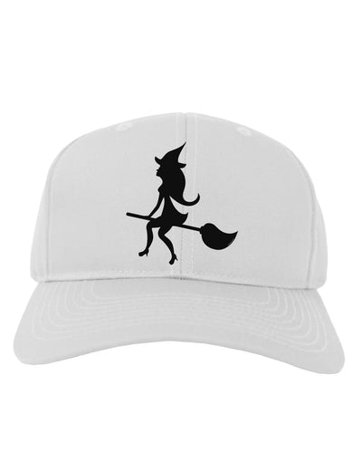 Cute Witch on Broom Silhouette Halloween Adult Baseball Cap Hat-Baseball Cap-TooLoud-White-One Size-Davson Sales