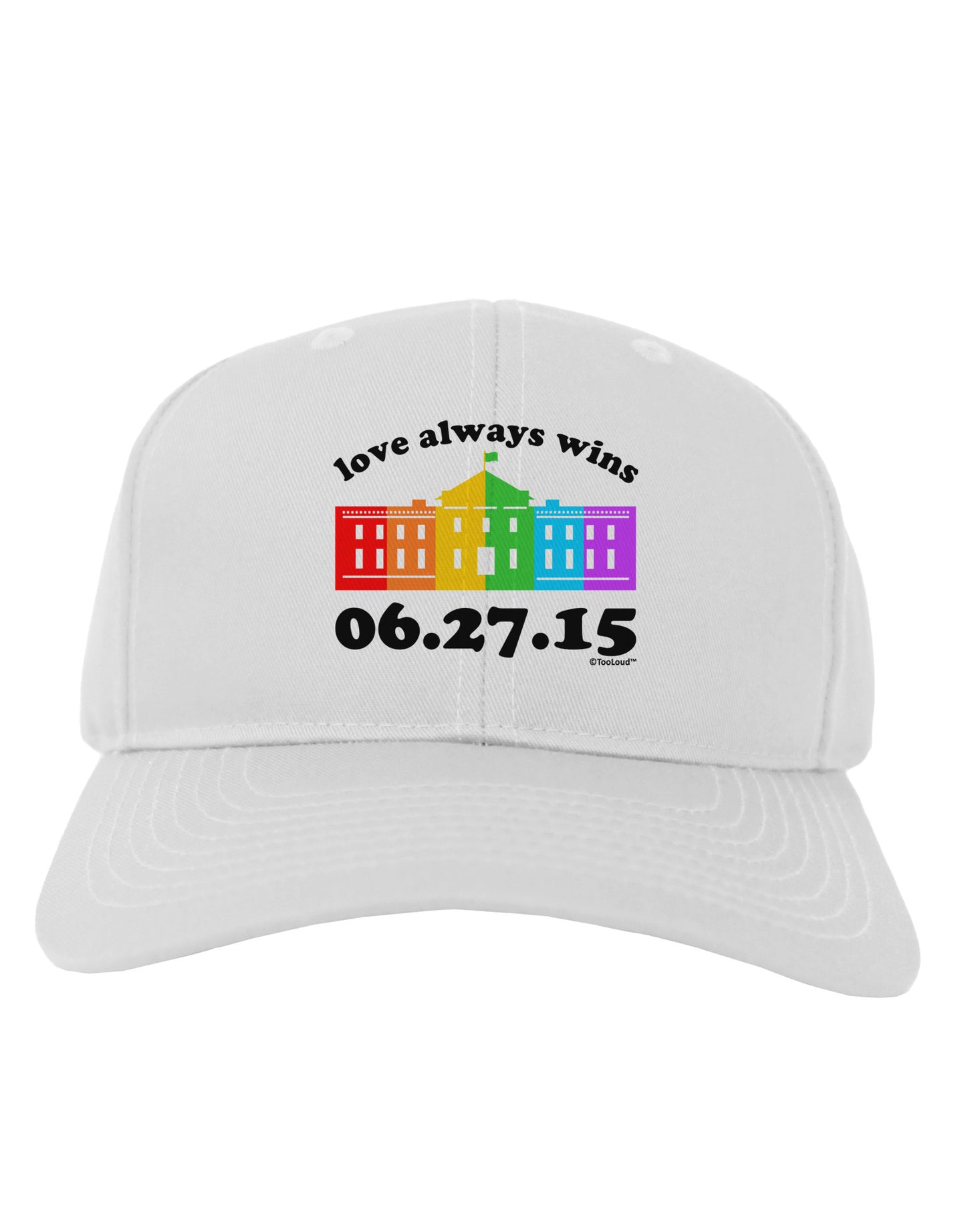 Love Always Wins with Date - Marriage Equality Adult Baseball Cap Hat-Baseball Cap-TooLoud-White-One Size-Davson Sales
