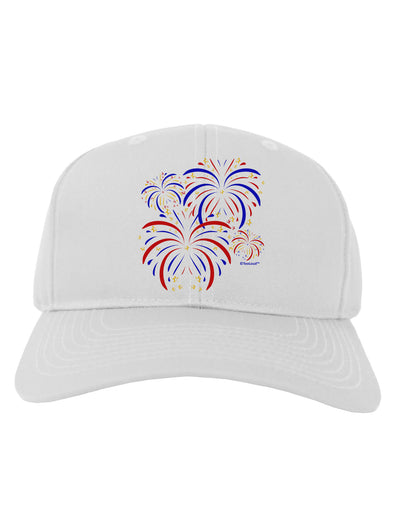 Patriotic Fireworks with Bursting Stars Adult Baseball Cap Hat by TooLoud-Baseball Cap-TooLoud-White-One Size-Davson Sales