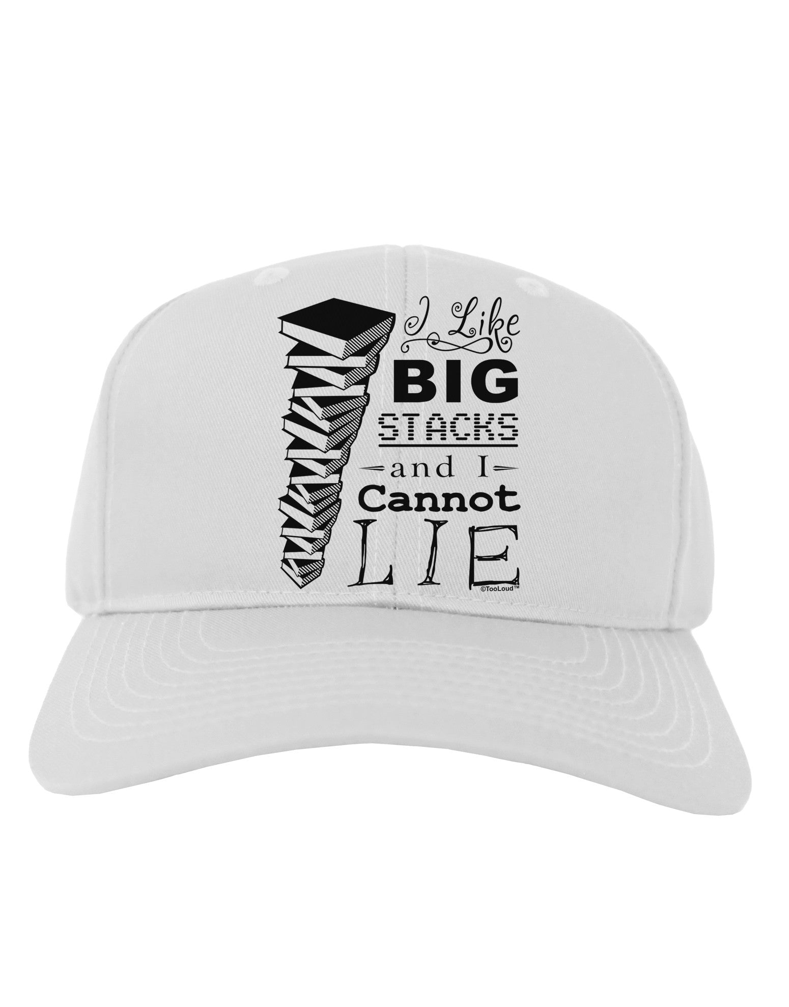 I Like Big Stacks -of books- Adult Baseball Cap Hat-Baseball Cap-TooLoud-White-One Size-Davson Sales