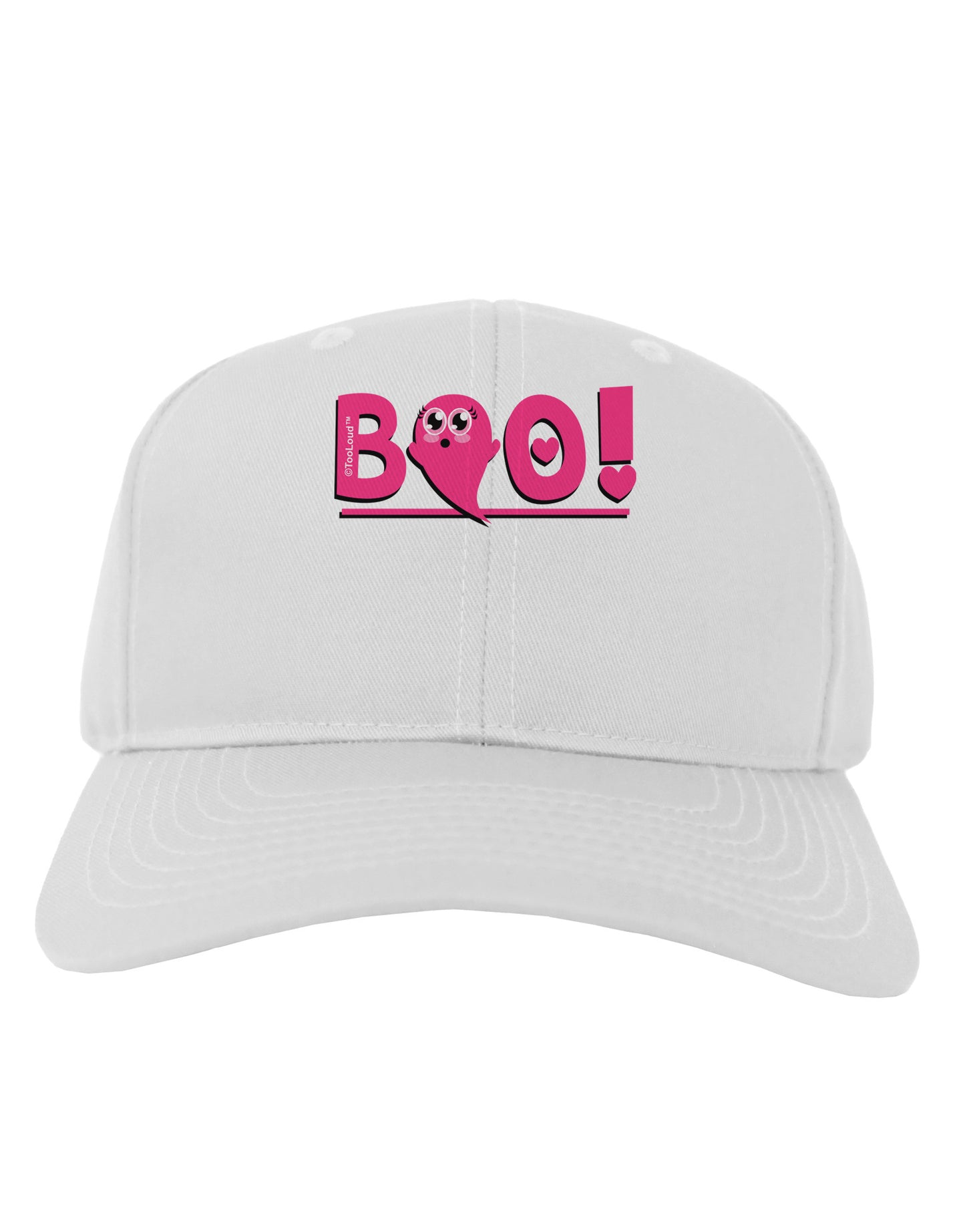 Cute Boo Text Pink Adult Baseball Cap Hat-Baseball Cap-TooLoud-White-One Size-Davson Sales