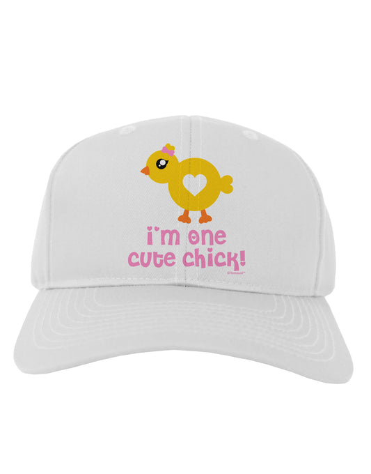 I'm One Cute Chick Adult Baseball Cap Hat by TooLoud-Baseball Cap-TooLoud-White-One Size-Davson Sales