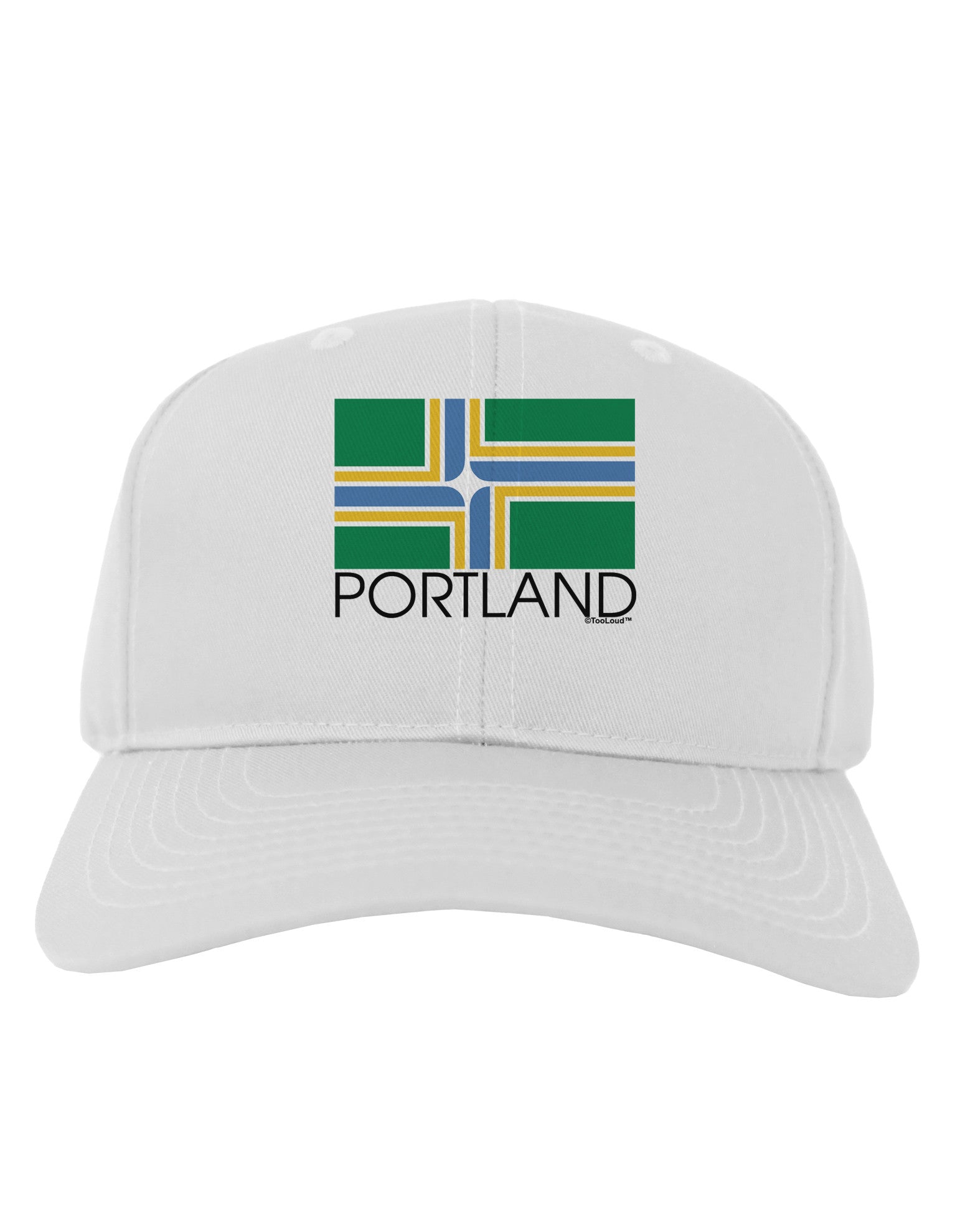 Portland Oregon Flag Text Adult Baseball Cap Hat-Baseball Cap-TooLoud-White-One Size-Davson Sales