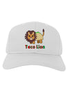 Cute Taco Lion Text Adult Baseball Cap Hat-Baseball Cap-TooLoud-White-One Size-Davson Sales