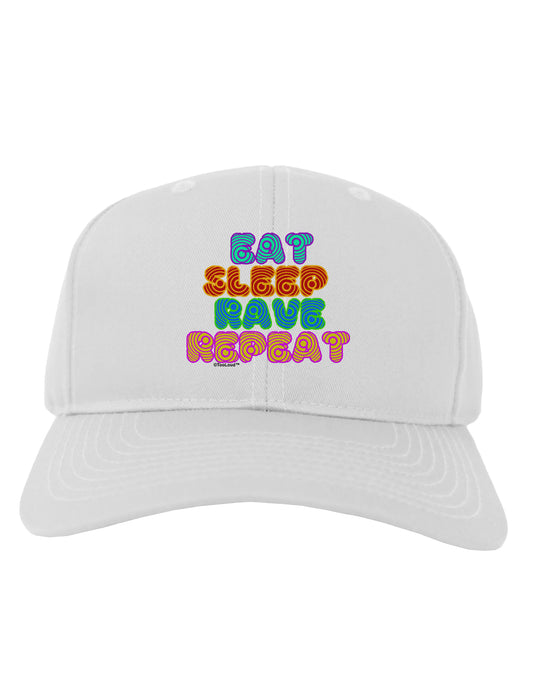 Eat Sleep Rave Repeat Hypnotic Adult Baseball Cap Hat by TooLoud-Baseball Cap-TooLoud-White-One Size-Davson Sales