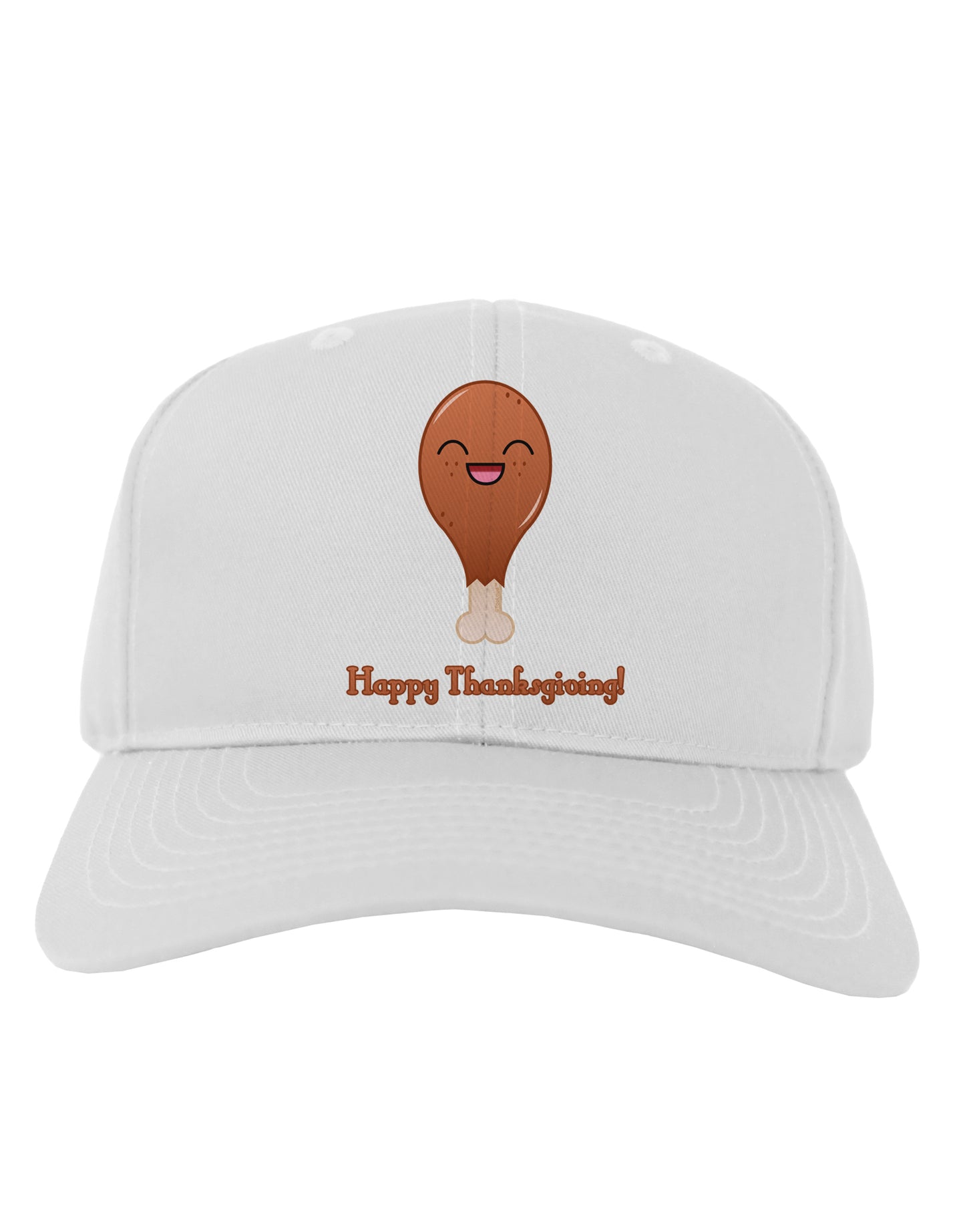 Cute Turkey Leg - Happy Thanksgiving Adult Baseball Cap Hat-Baseball Cap-TooLoud-White-One Size-Davson Sales