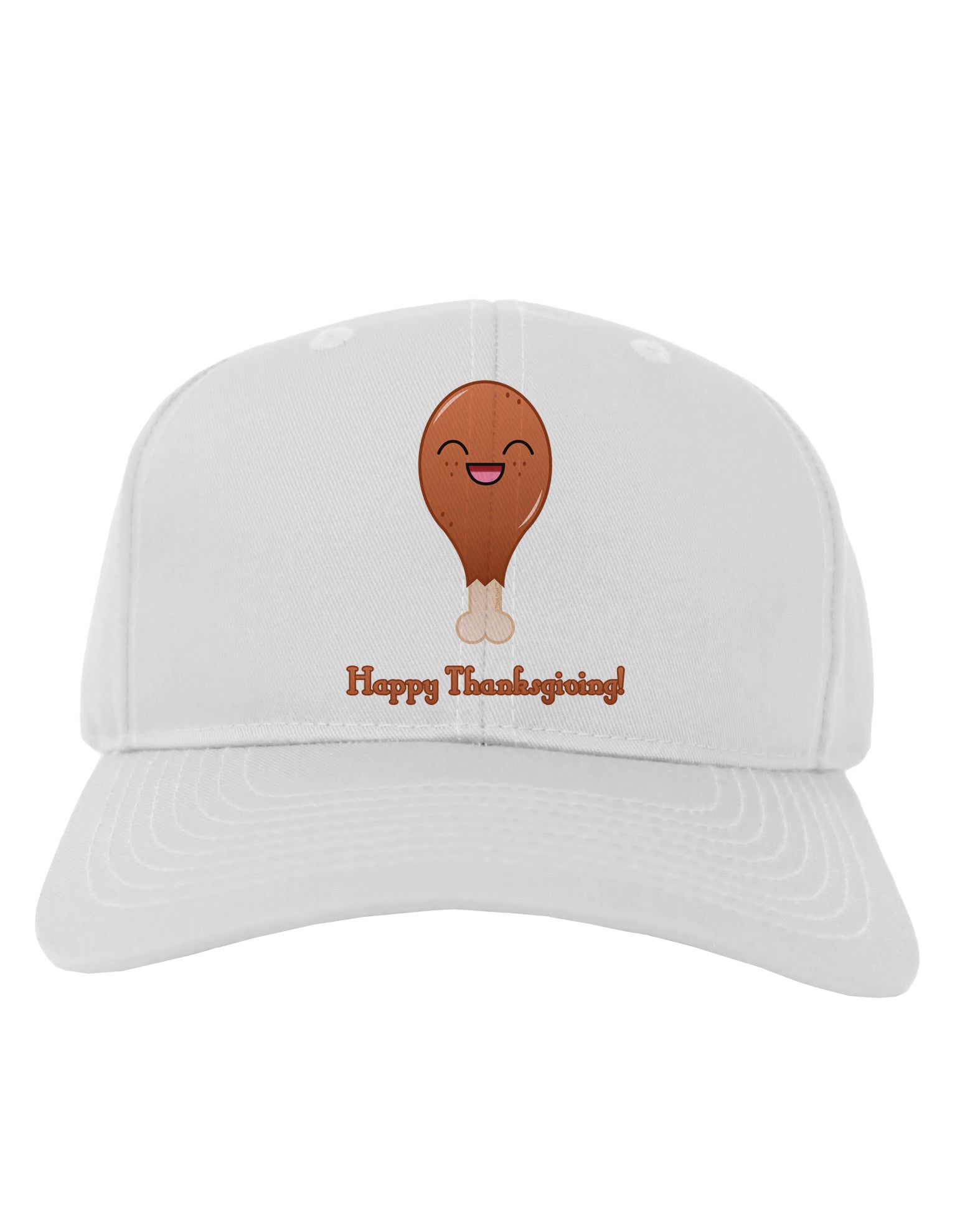 Cute Turkey Leg - Happy Thanksgiving Adult Baseball Cap Hat-Baseball Cap-TooLoud-White-One Size-Davson Sales