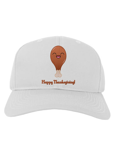 Cute Turkey Leg - Happy Thanksgiving Adult Baseball Cap Hat-Baseball Cap-TooLoud-White-One Size-Davson Sales