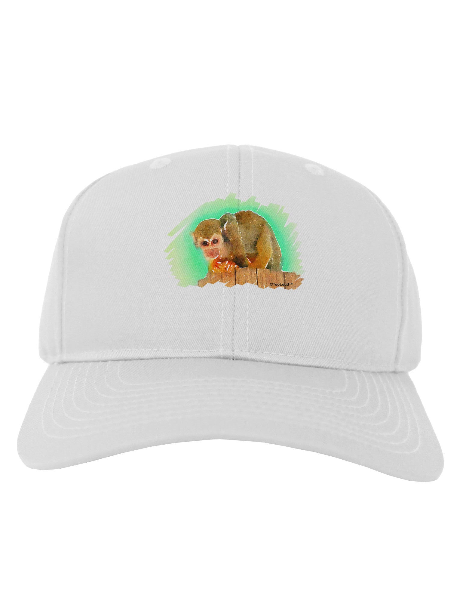 Squirrel Monkey Watercolor Adult Baseball Cap Hat-Baseball Cap-TooLoud-White-One Size-Davson Sales