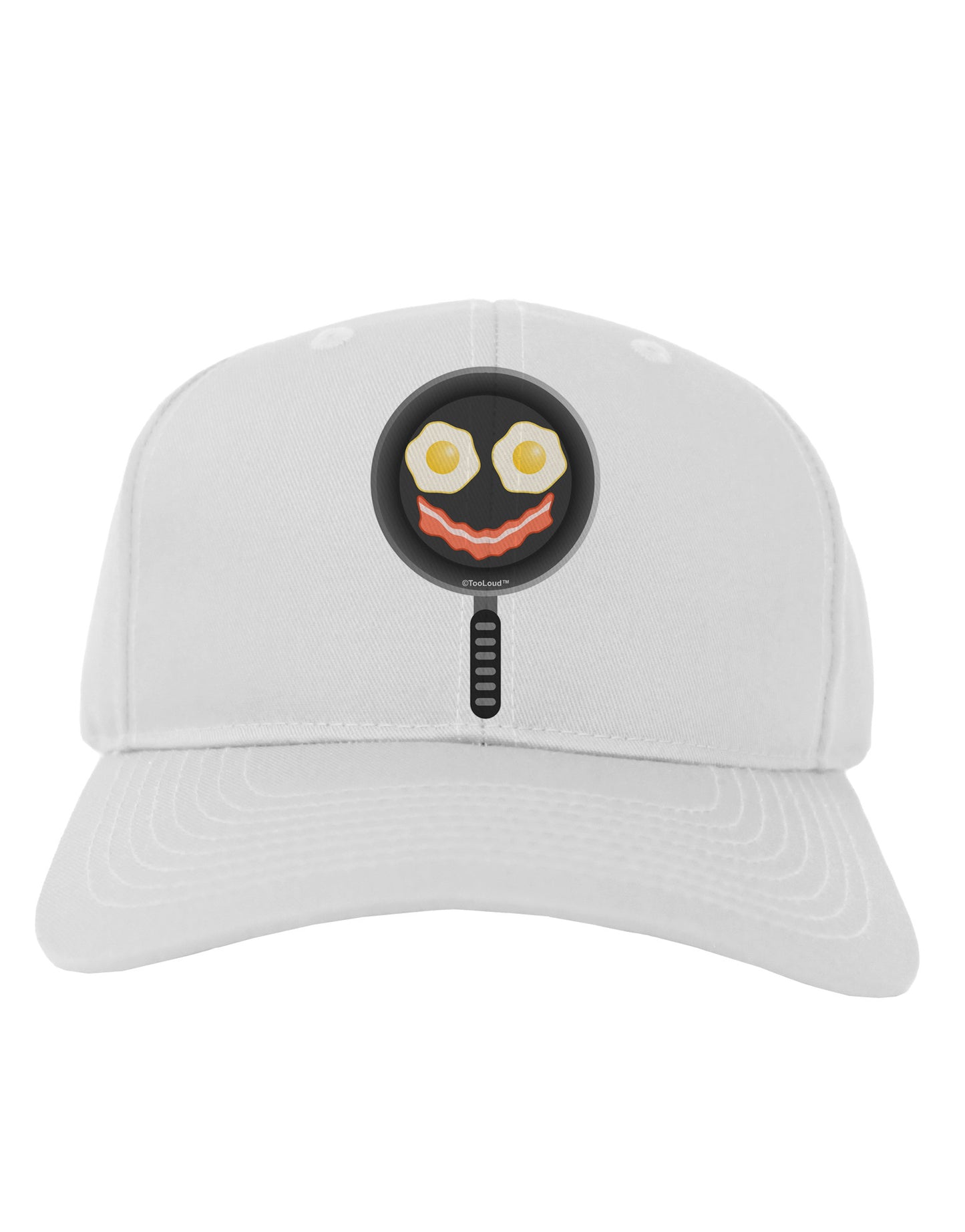 Eggs and Bacon Smiley Face Adult Baseball Cap Hat by TooLoud-Baseball Cap-TooLoud-White-One Size-Davson Sales