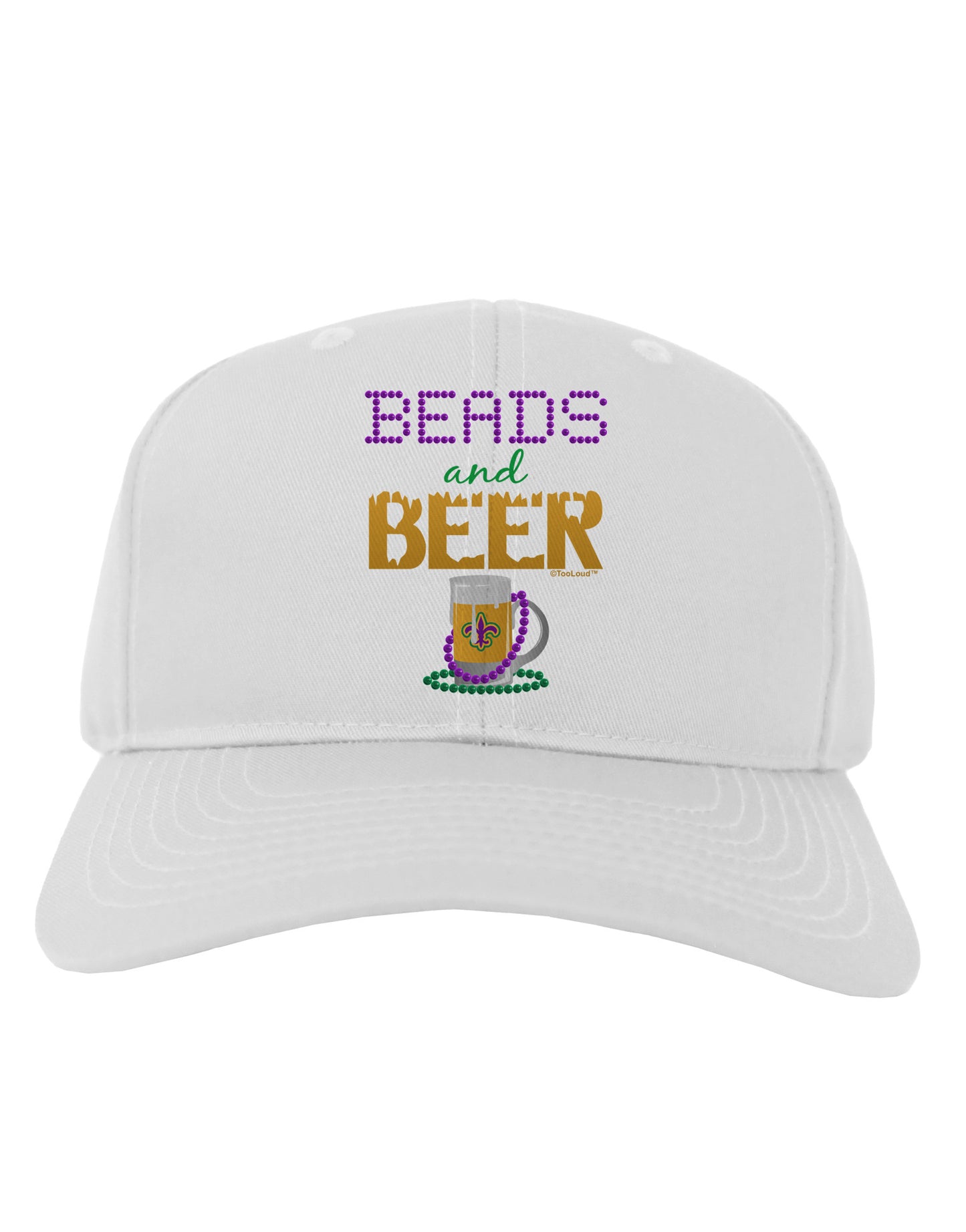 Beads And Beer Adult Baseball Cap Hat-Baseball Cap-TooLoud-White-One Size-Davson Sales