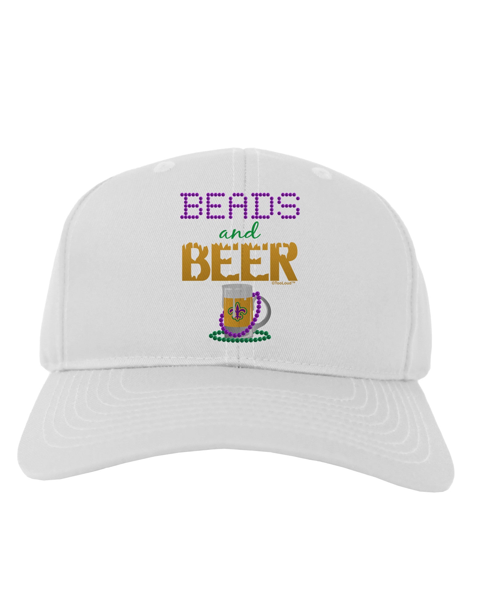 Beads And Beer Adult Baseball Cap Hat-Baseball Cap-TooLoud-White-One Size-Davson Sales