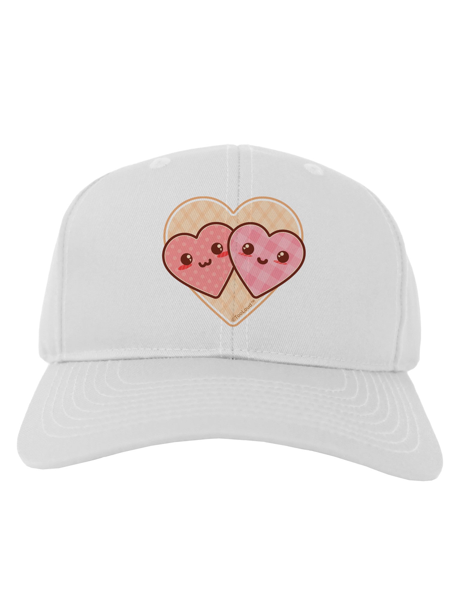 Super Cute Kawaii Hearts Adult Baseball Cap Hat-Baseball Cap-TooLoud-White-One Size-Davson Sales