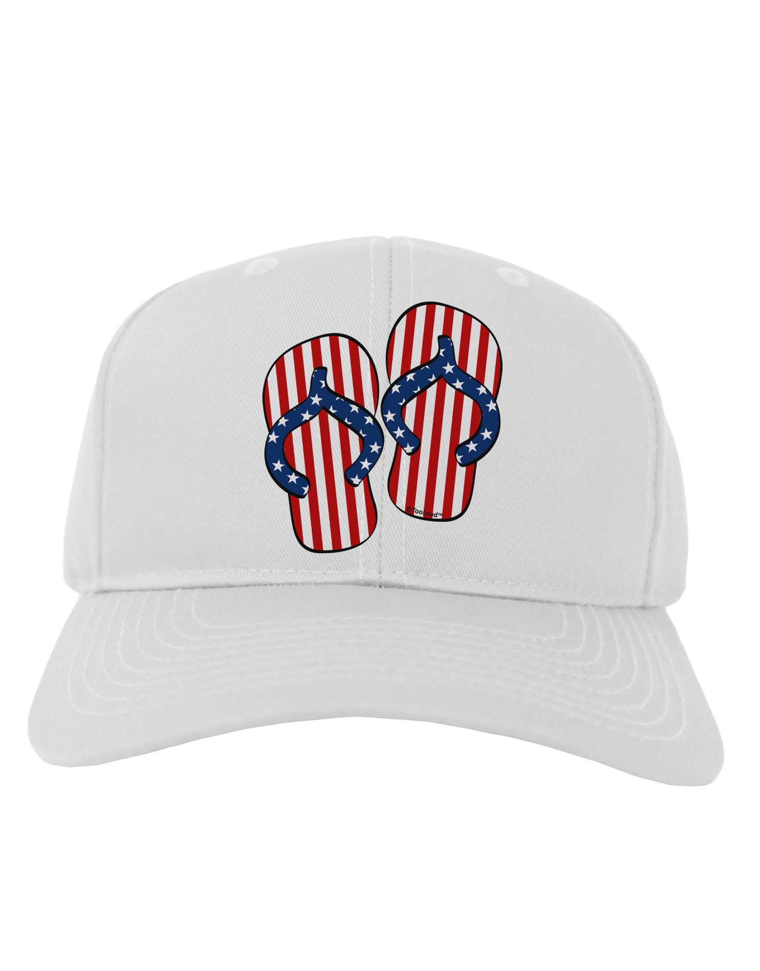 Stars and Stripes Flip Flops Adult Baseball Cap Hat-Baseball Cap-TooLoud-White-One Size-Davson Sales