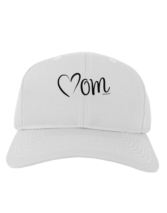 Mom with Brushed Heart Design Adult Baseball Cap Hat by TooLoud-Baseball Cap-TooLoud-White-One Size-Davson Sales